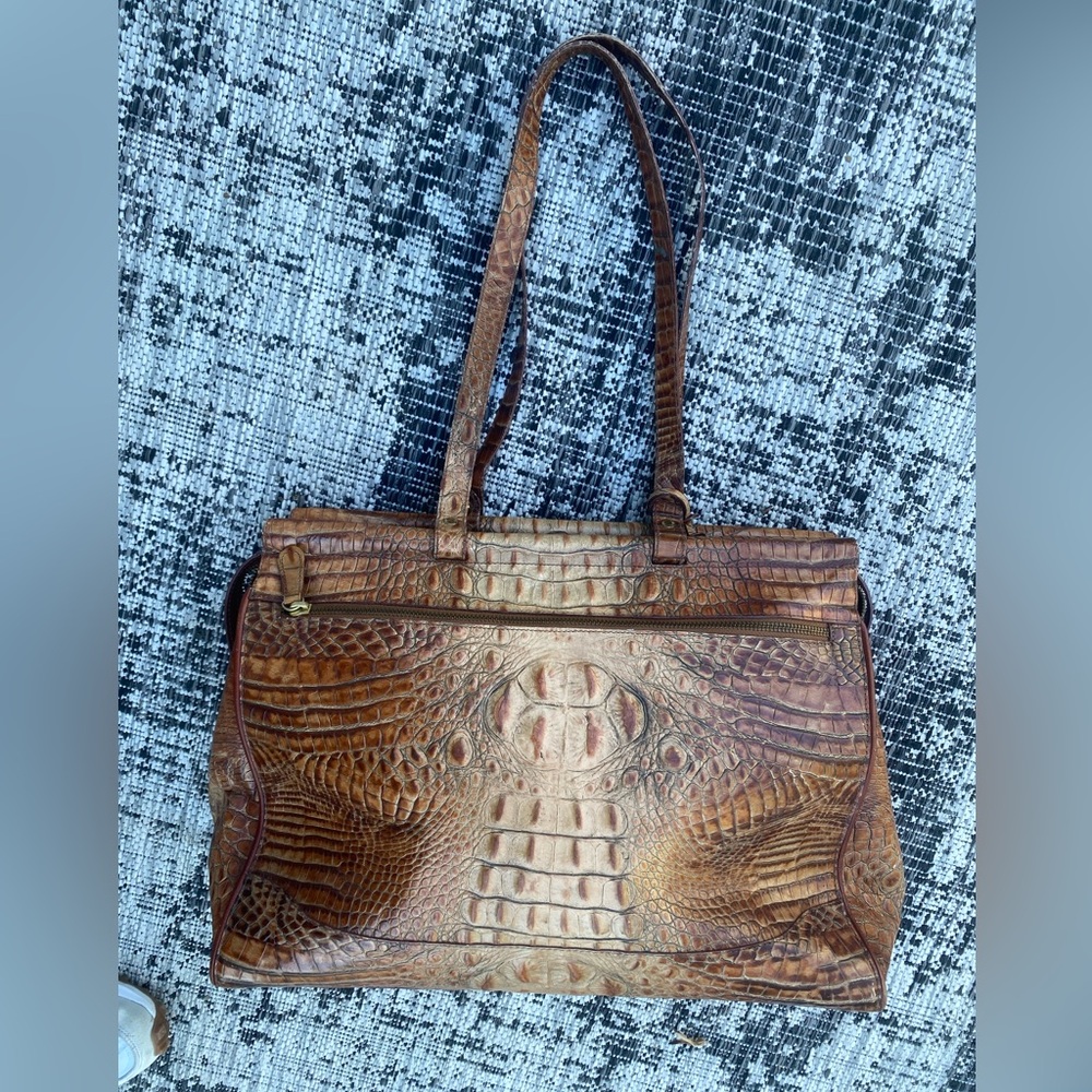 Vintage Brahmin toasted almond large tote purse
